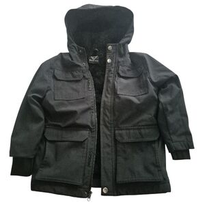 Kids Black Hooded Jacket 7 (Fit Size 6)